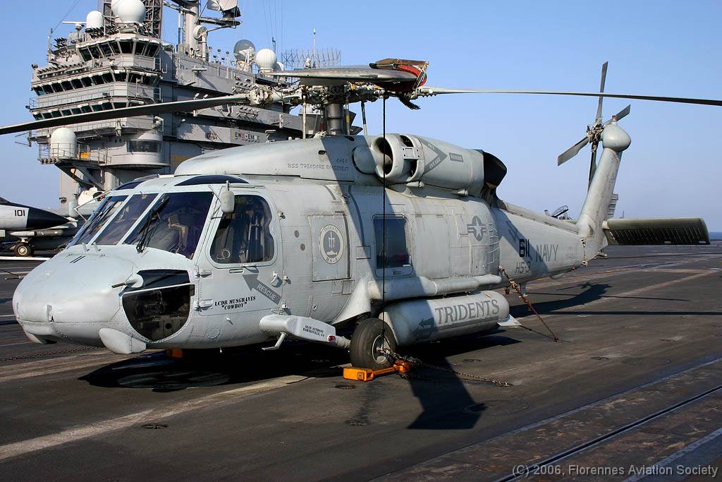 03 CVN71060221 SH-60F 164451 AJ-611 DK 01 SH-60F 164451/AJ-611 of HS-3 - USS Theodore Roosevelt, 21 February 2006 (C) Didier Kories